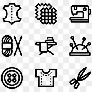 Linear Needlework And Sewing - Agriculture Icons Clipart