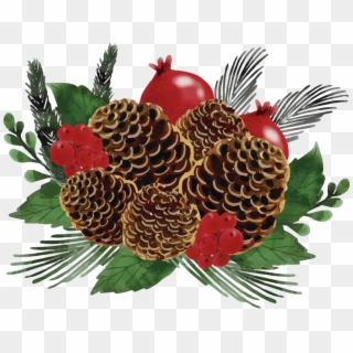 Christmas Pine Cone Wreath Wall Sticker Clipart