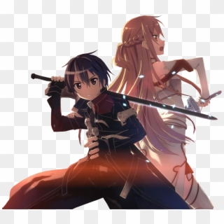 Kirito And Asuna - Sword Art Online Asuna E Kirito Png Clipart
