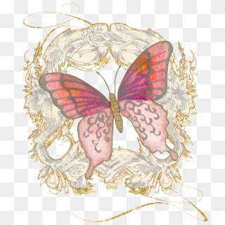 Bleed Area May Not Be Visible - Pink Vintage Butterfly Png Clipart