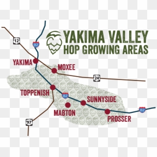 Yakima Valley Hop Growing Areas - Yakima Valley Hops Clipart