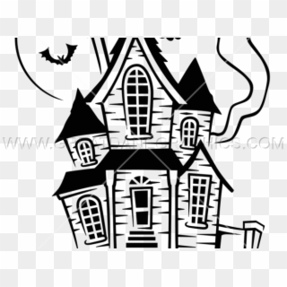 Drawn Haunted House Easy - Drawing Of A Haunted House Clipart