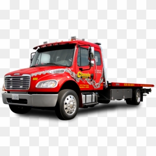 Freightliner - Red Flatbed Tow Truck Toy Clipart