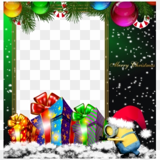 Tiptoe Clipart Christmas - Minion Christmas Frame - Png Download