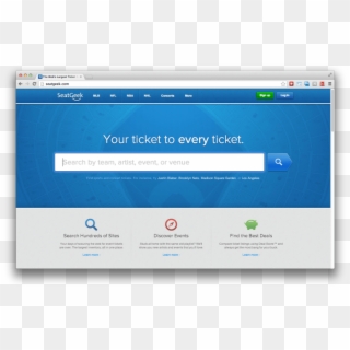 Seatgeek Homepage Ux - Large Search Box Clipart