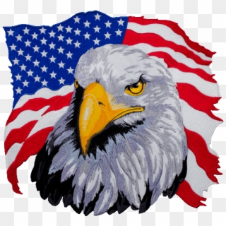 Eagle Motorcycle Back Patch Patches Pennies - Usa Flag With Eagle Clipart