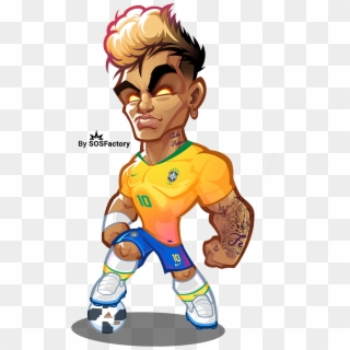 Neymar Jr Caricature - World Cup Russia 2018 Mascot Neymar Clipart