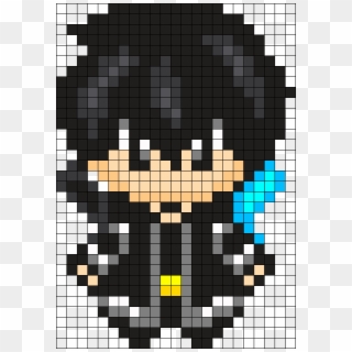 Kirito Sword Art Online Perler Bead Pattern / Bead - Anime Pixel Art Grid Clipart