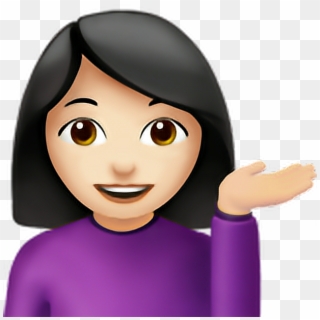 Girl Emoji Iphone Iphoneemoji Emoticon - Woman Tipping Hand Emoji Clipart