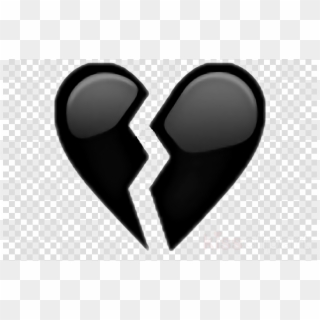 Black Broken Heart Emoji Clipart Emoji Broken Heart - Png Iphone Emoji Heart Transparent Png