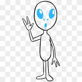 How To Draw An Alien Really Easy - Full Body Drawing Alien Clipart