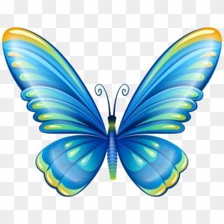 Large Art Blue Butterfly Png Clip Art Image - Blue Butterfly Clipart Png Transparent Png