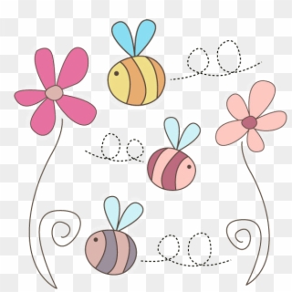 Cute Flowers And Bees Png By Hanabell1 Pluspng Clipart