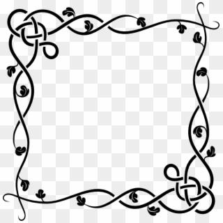 Free Certificate Borders For Word - Simple Flower Border Black And White Clipart