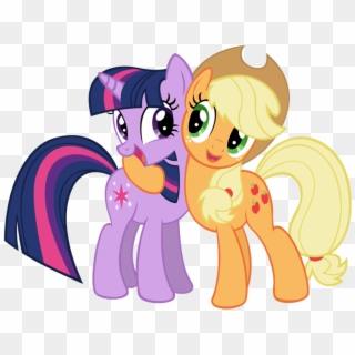 Azure-vortex, Hug, Safe, Twilight Sparkle - My Little Pony Applejack And Twilight Sparkle Clipart