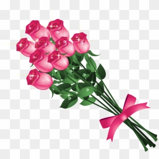Transparent Pink Roses Bouquet Png Clipart Picture - Bouquet Of Roses Png Vector