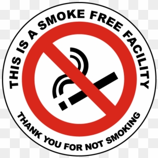 This Is A Smoke Free Facility Label - Smoke Free Facility Sign Clipart
