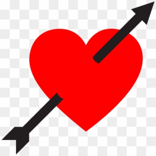 Heart With Arrow - Heart And Arrow Sticker Clipart