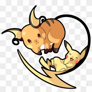 Pikachu Clipart Raichu - Cute Raichu And Pikachu - Png Download