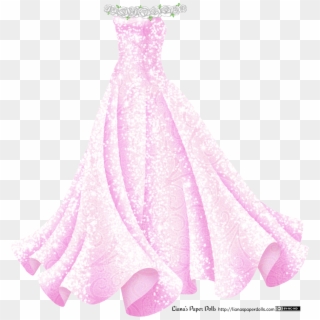 A Sleeveless Pink Gown With A Fitted Bodice And A Full - Glitter Gown Png Clipart