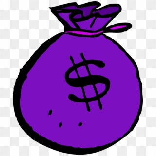 Purple Clipart Money - Money Bag Clipart - Png Download