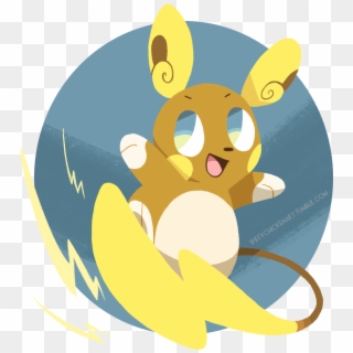 Alolan Raichu Is So Cute With Its Surfing And Its Tan - Cartoon Clipart