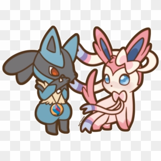 Picture Free Stock Commission Chibi And Lucario By - Pokemon Lucario And Sylveon Clipart