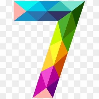 Colourful Triangles Number Seven Png Clipart Image - Colourful Triangles Number Seven Png Transparent Png
