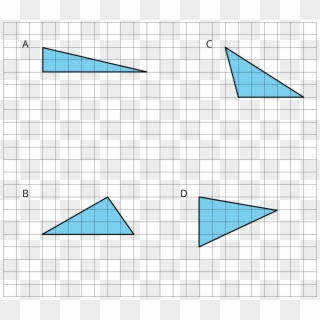 Four Triangles On A Grid Labeled A D - Triangle Clipart