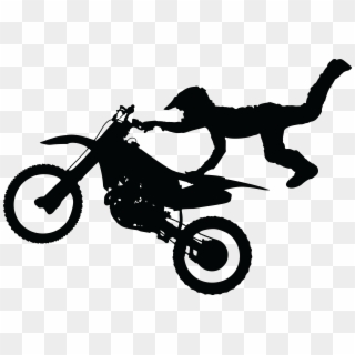 Free Clipart Of A Silhouetted Man Catching Air On A - Dirt Bike Clipart - Png Download