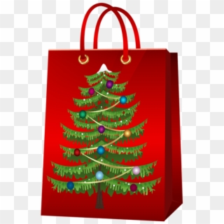 Free Png Christmas Gift Bag With Christmas Tree Png - Christmas Gift Bag Transparent Clipart