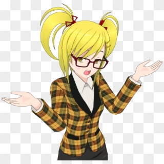 Cartoon Girl Blonde Anime Girl Vector Clipart Image - Cartoon Anime Girl Png Transparent Png