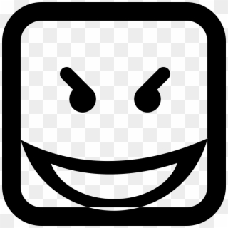 Evil Smile Square Emoticon Face Comments - Evil Square Clipart
