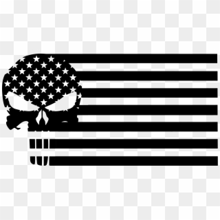 Cricut American Flag Svg File Free , Png Download - Black And White Punisher Flag Clipart