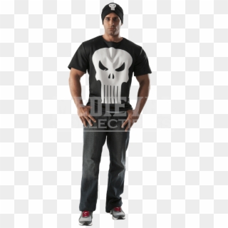 Adult Punisher Costume Top And Hat - Punisher Costume Clipart