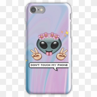"alien Emoji In Flower Crown" Iphone Cases & Skins - Dont Touch My Phone Clipart