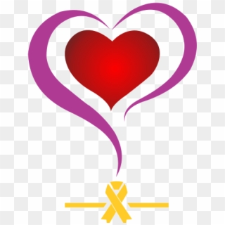 Dark Clipart Purple Heart - Cancer Children Logo - Png Download