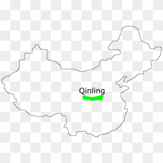 Location Of Qinling In China - Line Art Clipart
