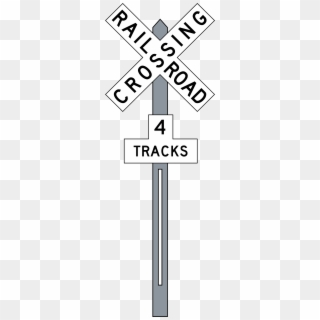 Png Image Information - Railroad Crossing 4 Tracks Sign Clipart