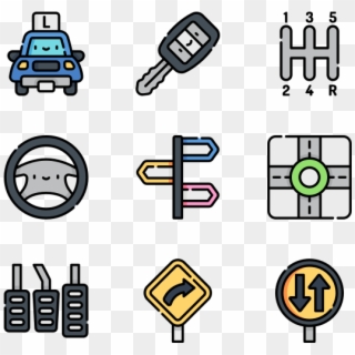 Driving School - Icon Set Business Transparent Png Clipart