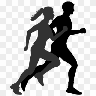 Exercise Png Pic - Man And Woman Running Silhouette Clipart
