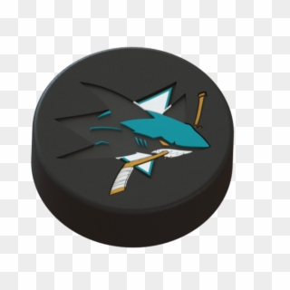 San Jose Sharks Logo On Ice Hockey Puck 3d Print - San Jose Sharks Clipart