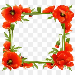 Poppies Transparent Frame - Poppies Frame Clipart