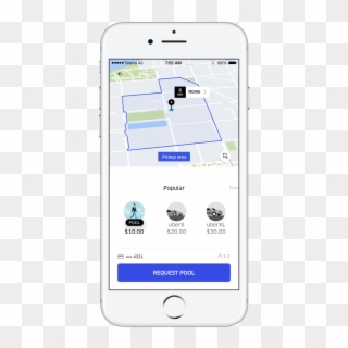 Uber Pool App Mobile - Iphone Clipart