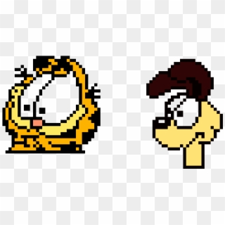 Garfield And Odie - Garfield Pixel Art Clipart