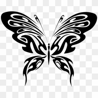 Jpg Freeuse Library Clipart Butterfly Black And White - Black And White Butterfly Cartoon - Png Download