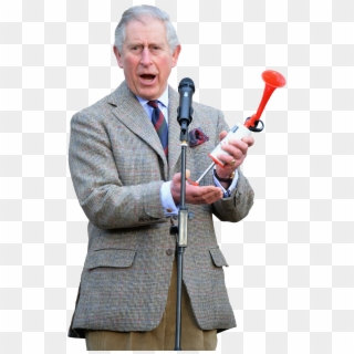 Prince Charles Honks A Horn Clipart