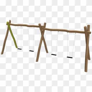 4-bay Wobbly Wood Swing - Wood Playground Png Clipart