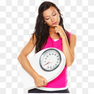 Weight Loss Woman Holding Scale - Sure Great Match Clipart