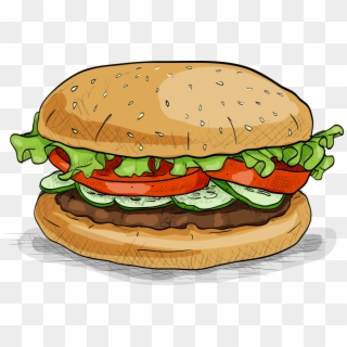 Graphic Royalty Free Download Hamburger Fast Food Veggie - Burger Color Clipart